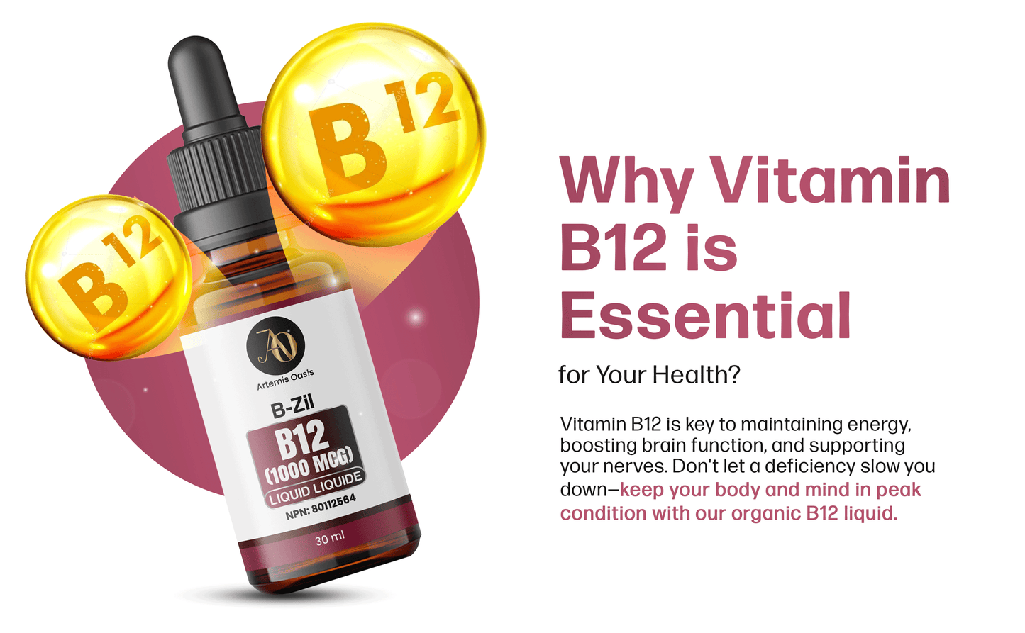 Organic Vitamin B12 Liquid - Artemis Oasis